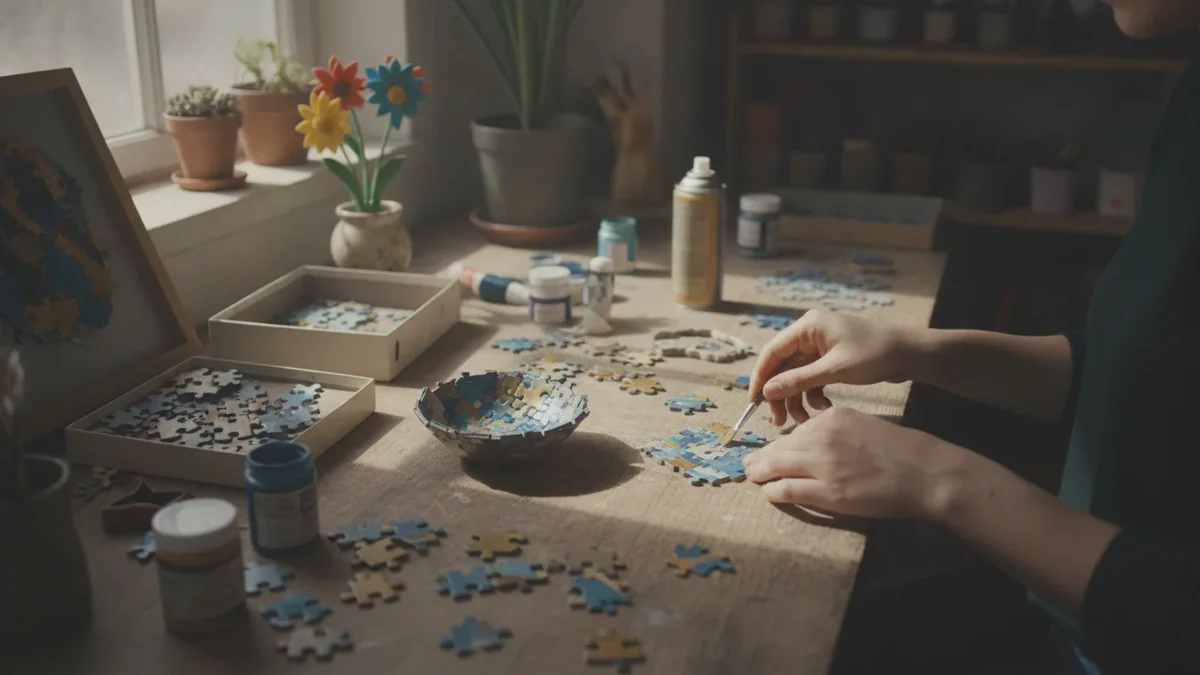 Wie man alte Puzzleteile in beeindruckende Wohnaccessoires verwandelt