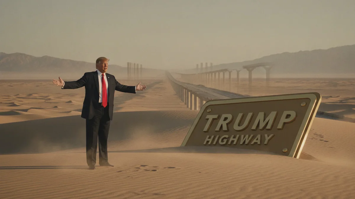 Verwirrter Trump rühmt sich einer Milliarden-Autobahn, die nach ihm benannt werden soll – das Problem: Sie existiert nicht