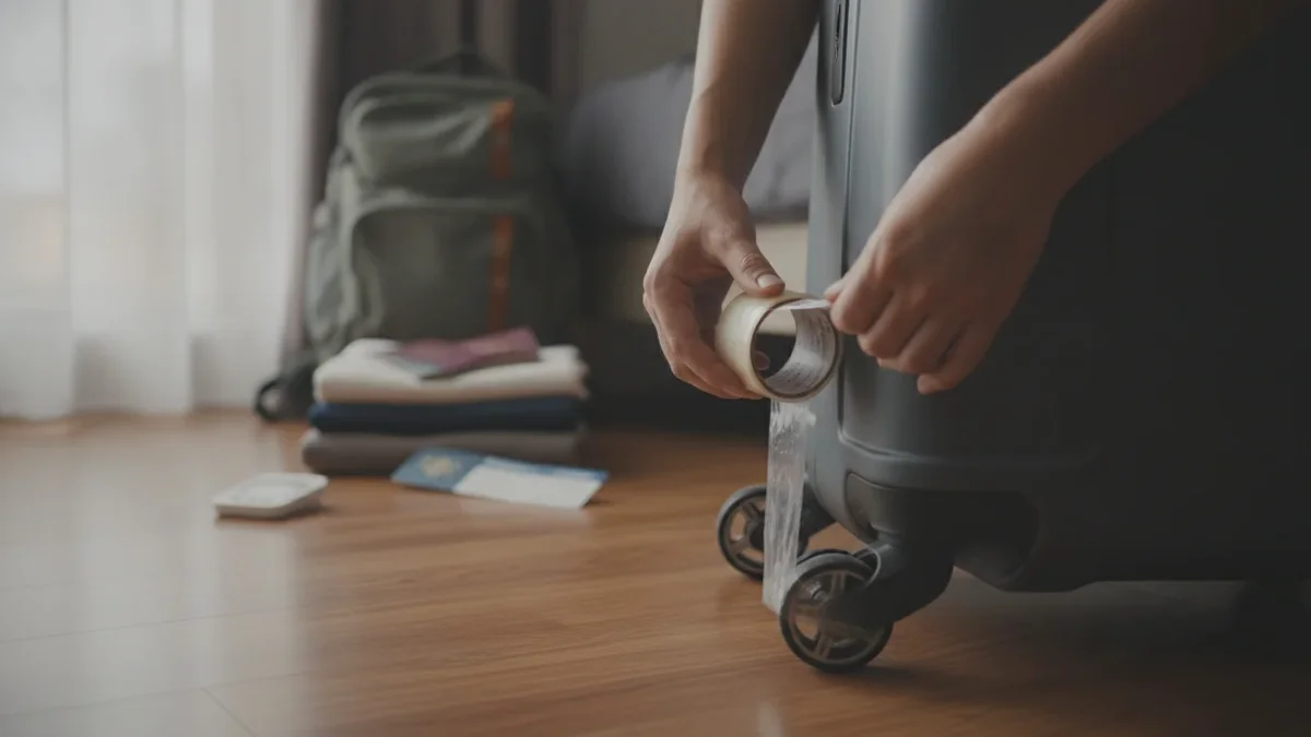 Probieren Sie es vor der nächsten Reise: Warum Sie die Rollen Ihres Koffers mit Klebeband abkleben sollten