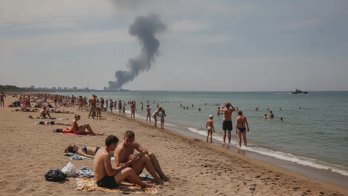 Der Krieg trifft russische Schwarzmeer-Badeorte, erschöpfte Urlauber suchen Zuflucht