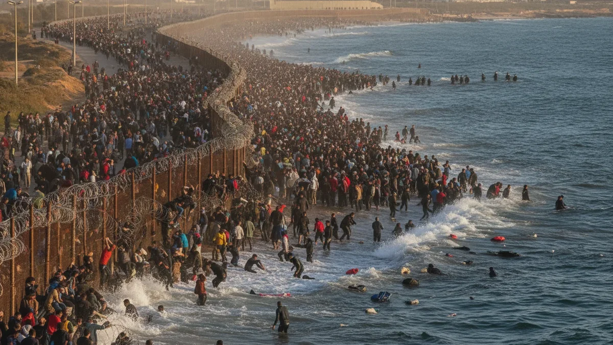 Fast 50.000 Migranten überquerten innerhalb eines Tages die Grenze zur spanischen Exklave